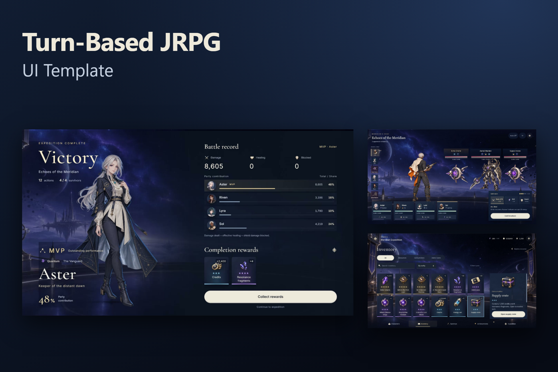 Turn-Based JRPG UI Template for ReLayer